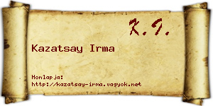 Kazatsay Irma névjegykártya