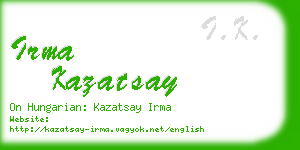 irma kazatsay business card